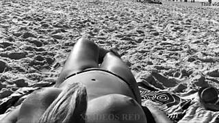 my wife showing off on brazilian beaches