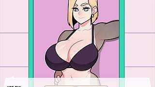 In parody game, Android 18 gives blowjob in Foxicube