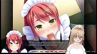 Detaljeret scene af otoko orgie på maid boy manor 02 med gameplay på spansk