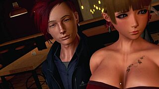 futanari di funghi futa hentai game ep 2 she is cumming all over the customers tits and cute faces, oh no!