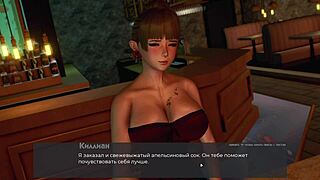 futanari di funghi futa hentai game ep 2 she is cumming all over the customers tits and cute faces, oh no!