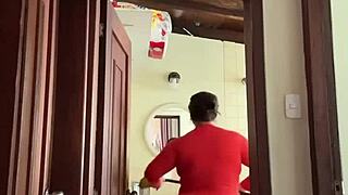 What's my cute MILF neighbor doing in the bathroom with masturbation?