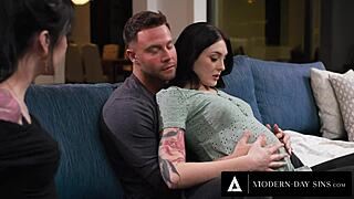 pregnant wife pushes anna de ville to bang husband seth gamble