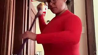 What's my cute MILF neighbor doing in the bathroom with masturbation?