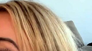 blonde puts her boyfriend's huge cock in her mouth and asks for doggystyle sex