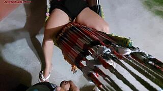 Stepmom's Pussy Out Of Shorts Workout