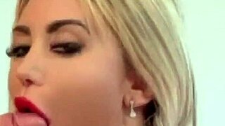 blonde puts her boyfriend's huge cock in her mouth and asks for doggystyle sex