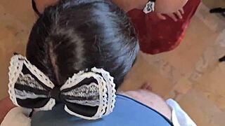 young maid trades tight culito for money after cleaning MY ROOM