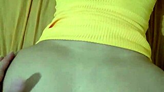 Gorgeous woman in tight dress having fun until climax