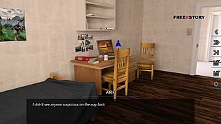 Alex jerks off watching landlady's nude yoga poses