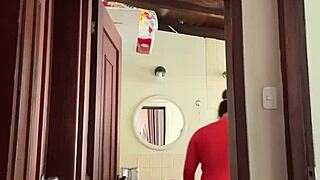 What's my cute MILF neighbor doing in the bathroom with masturbation?