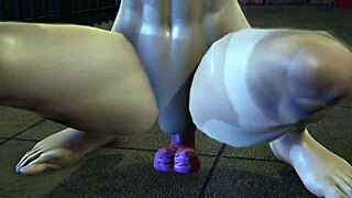 cammy experiences penetration in all holes during 3d hardcore