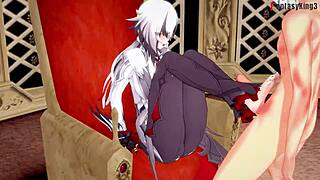 Arlecchino Footwork And Blowjob In Genshin Impact