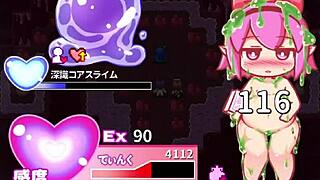 Little red riding hood battles the boss in mysterious cave level 7