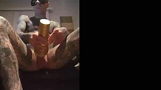 Fleshlight Tat Jack Hot Cumshot!