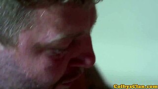 Beefy hunk deepthroats before intense anal pounding in doggystyle