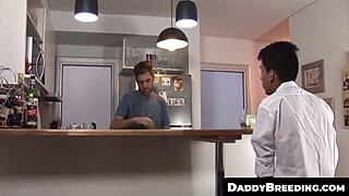 daddybreeding com horny cock rider andres likes taking it up his tight rear until climax