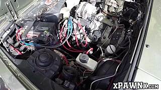 yo, watch this babe bang to sell her junk car in a pawnshop!