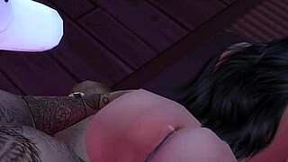 cartoon slut enjoys big black cock in 3d game
