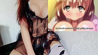 chico suertudo se masturba con amiga tetona lactante en cosplay