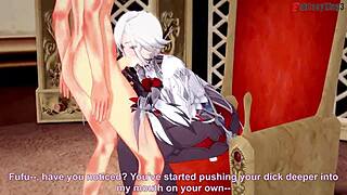 Arlecchino Footwork And Blowjob In Genshin Impact