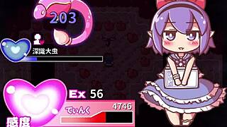 Little red riding hood battles the boss in mysterious cave level 7