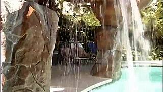 Twink enjoys blowjob and raw anal by the beach and pool.