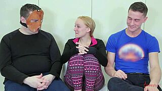 Gaping anal loving slut. Blonde in snow for BDSM domination.