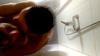 recorded from the ceiling, watch them in the shower fucking doggystyle