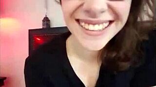 Cute nerd masturbates in panties during sexting 😍