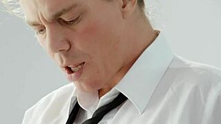 Blonde stunner candee licious gagging on fat dick during face fuck tour