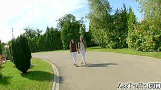 French babes in a traffic jam with anal scenes