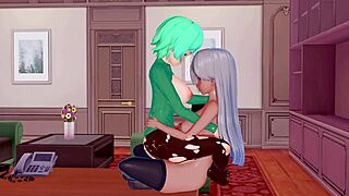 Futanari reaches orgasm in 3d hentai