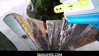 Tiny 18+ Latina In Mini Skirt Offers Tight Pussy After Losing Game