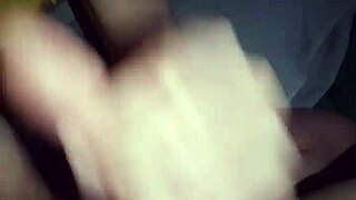 Jerking Boyfriend Until Cum on Mom's Bed Outdoors