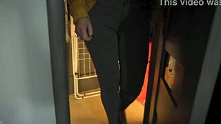 hot secretary teases ass in tight jeans with panty line