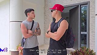 Horny trio bangs hard on the beach with step cousin outdoors