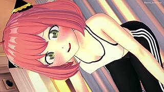 i finished exercising, now i want to sit on that huge dick in hentai