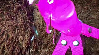 Unboxing new toy then fuck teddy bear