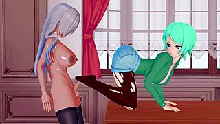 Futanari reaches orgasm in 3d hentai