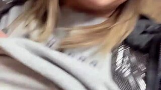 huge cock teases in restroom before a creamy titty fuck and pounding. she got slammed hard after all that buildup!