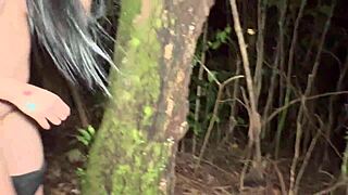 Why do two horny guys fill yenifer chacon's pussy and mouth during forest yoga?