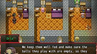 teen's pussy exposed during gym workout in harem game