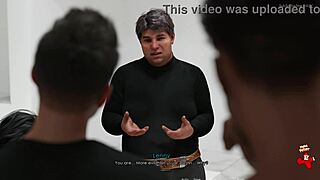 Anna's exciting affection in sexy red dress and black stockings