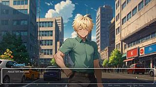 Horny girlfriend rips shirt in hentai game