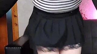 Pink Pants Sissy Crossdresser Teases Big White Ass Slut.