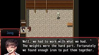 teen's pussy exposed during gym workout in harem game