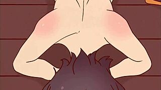 megumin is completely naked next to things bowing her head and asking a black man to fuck her gods blessing on this wonderful world hentai cartoon parody konosuba 😳🔥