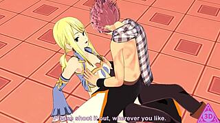 I, lucy natsu, give blowjob and handjob to big coc in fairy tail