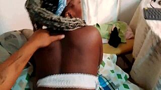 Ebony Goddess Deepthroats Big Dick In Lingerie